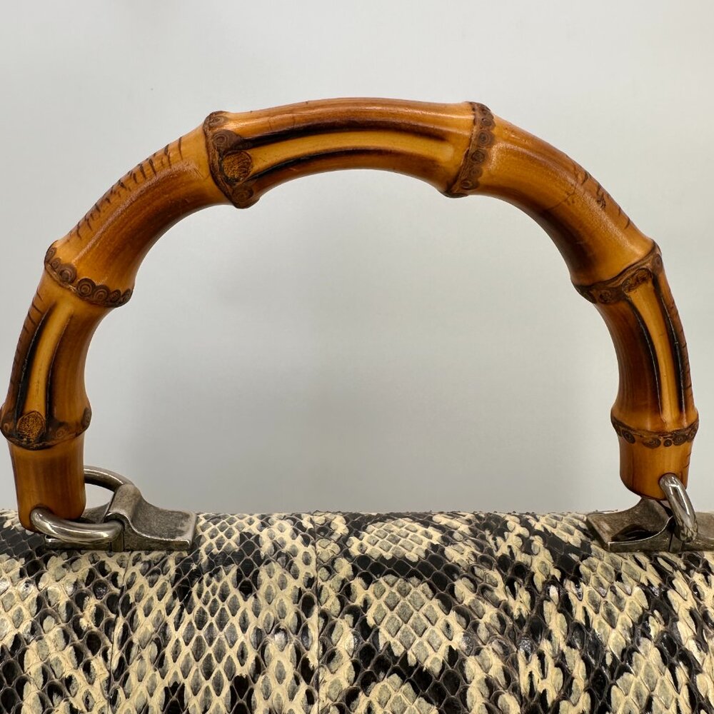 Gucci Snakeskin Small Lilith Bamboo Top Handle Bag - Picture 3 of 14